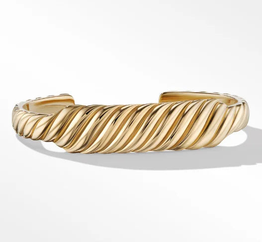 New Arrived 18K Gold Plated Thick Carved Cuff Bangle for Men's Fashion Adjustable Bangle Jewelry