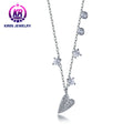 Valentine's Day Gift 18K Gold Plated 925 Sterling Silver Full Diamond Heart Necklace S925 Silver Zircon Heart Pendant Necklace