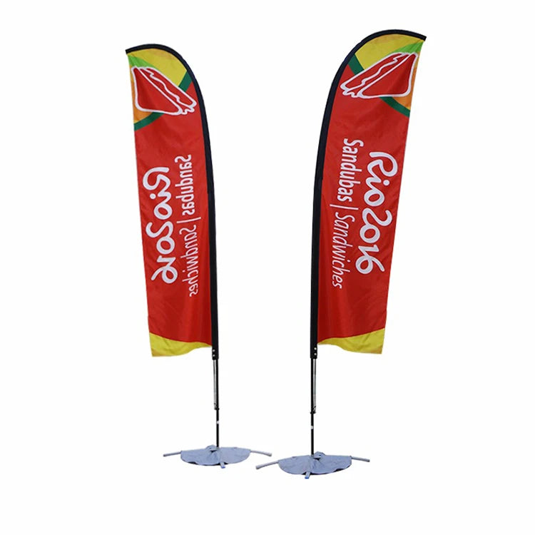 Factory New Popular Polyester Waterproof Adjustable Aluminum Flagpole Roadside Garden AD Personalized Outdoor Custom Beach Flags