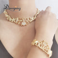 Bridal Gold Plated Jewelry Wholesale 18K Hug and Kiss I Love You Jewelry Set Xoxo Big Jewelry Sets