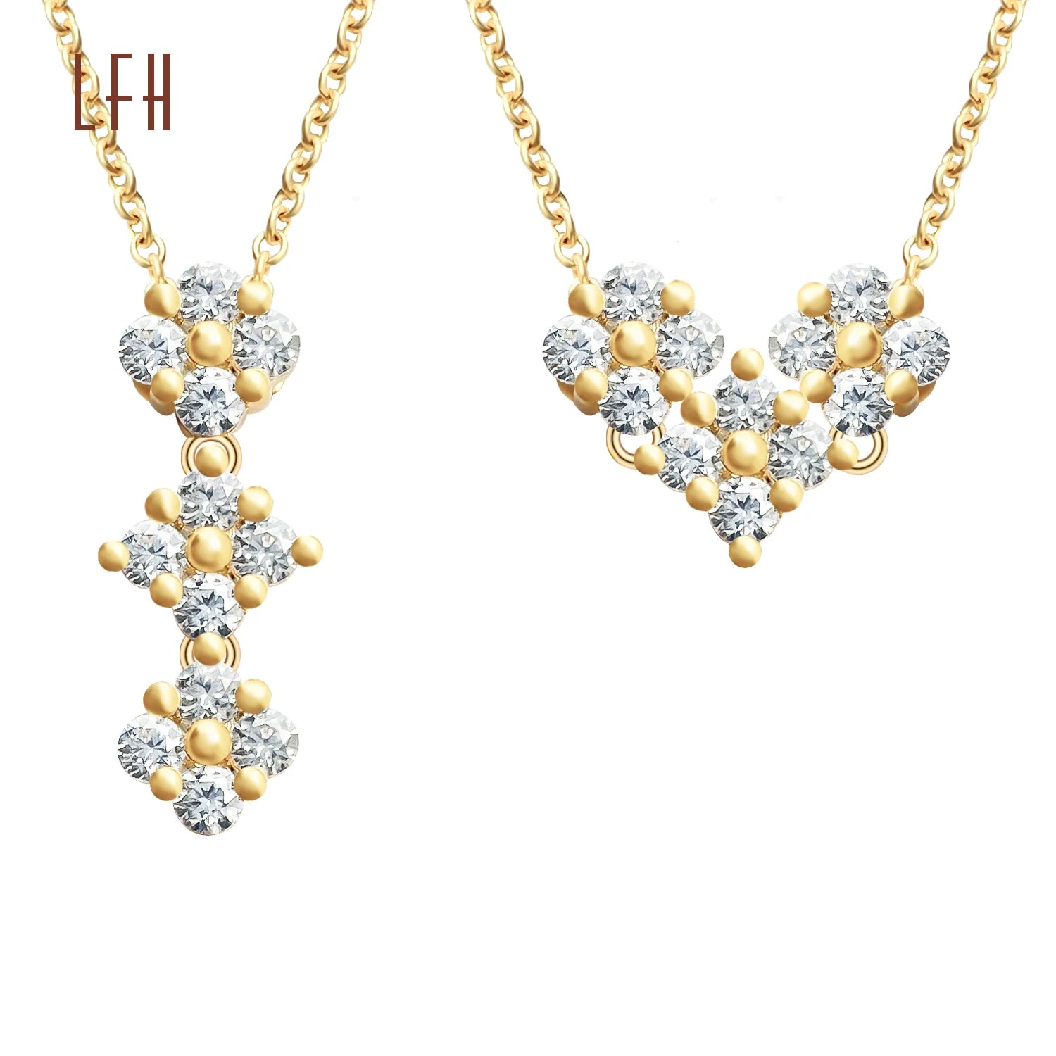 Love Deformation Heart Pendant Necklace for Women Valentine's Day Mother 's Day Jewelry Gift CZ Diamond Heart Pendant