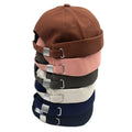 MIO 100% Cotton Docker Beanie Worker Sailor Brimless Hat Rolled Cuff Retro Fashion Unisex Autumn Adjustable
