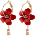 Pendiente Korean Version 6 Petals Acrylic Zircon Tassel Earrings Circle Transparent Earrings Sunflower Studs Earrings Jewelry
