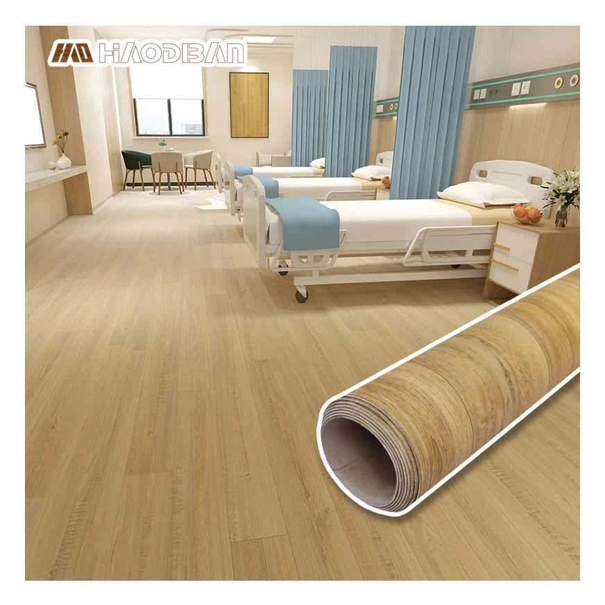 1.5mm Heterogeneous PVC Modern Indoor Flooring Clean Room Roll 2mm Sponge Back Vinyl for Nursery School Dance Room