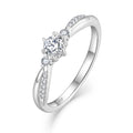 Custom Oem Fine Jewelry 925 Sterling Silver Engagement 5A Cubic Zirconia Women Wedding Rings for Luxury Gift
