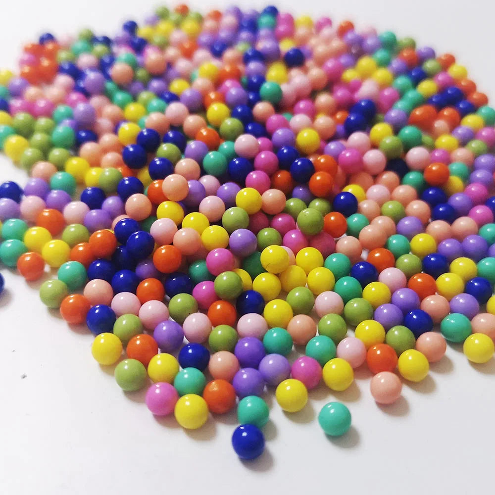 4mm Solid Color Lucite Acrylic Round Beads Loose Multi-Color Single and Mix Beads No Hole