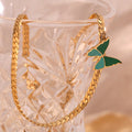 Dreamshow Enamel Butterfly NK Chain Choker Necklace PVD Gold Plated Stainless Steel Chain Necklace Collier En Acier Inoxydable