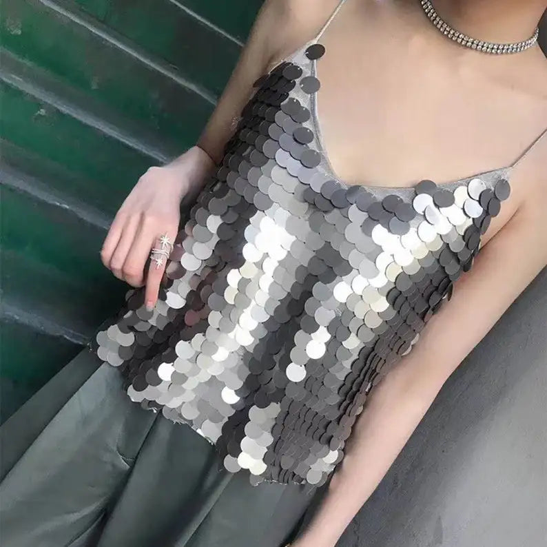 18MM Silver Dangling Drop Sequin Lace Haute Show Dress Sequin Lace Fabric