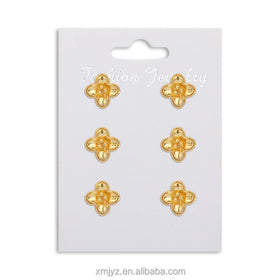 Gold Plated 2021 New Ins Style Retro Korean Explosion Niche Women's Flower Petal Brass Earrings