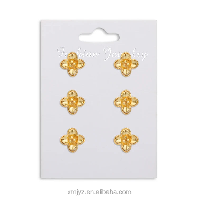 Gold Plated 2021 New Ins Style Retro Korean Explosion Niche Women's Flower Petal Brass Earrings