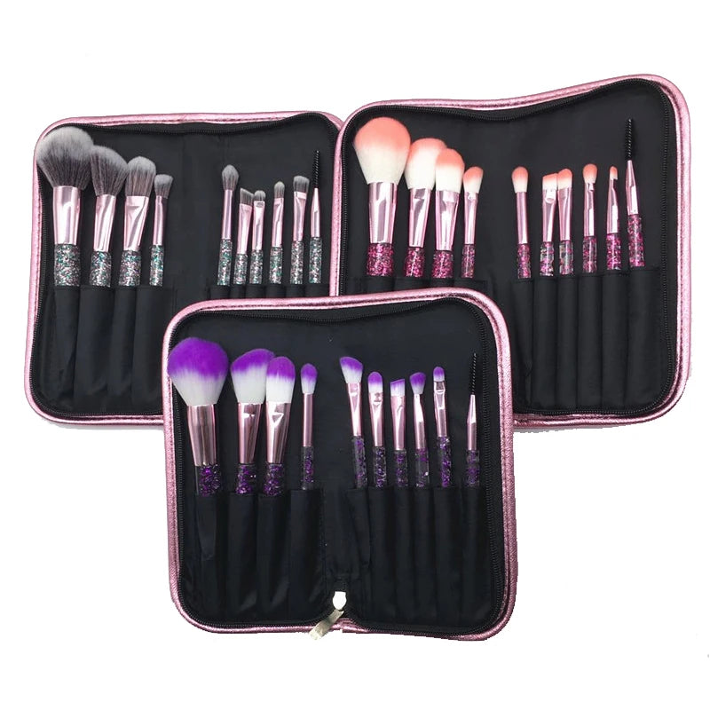 Vegan 10-Piece Makeup Brush Set with Fan Brush Synthetic Hair OEM Brand Includes Concealer Shaving Brush & Face Tools