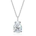 925 Sterling Silver Jewelry Pear Cut 4 Claw Setting Necklace Cz Zircon Solitaire Pendant 925 Sterling Silver Wedding Pendant