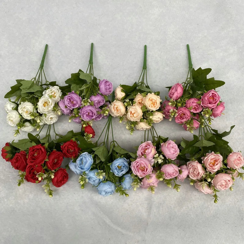 AF11516 Wholesale Small Peony Bouquet Peony Flowers Artificial Flower Bunch Peony for Home Decor