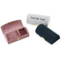 Elegant Beige Velvet Jewelry Box with Zipper Gift Packaging for Pendant Earrings Ring