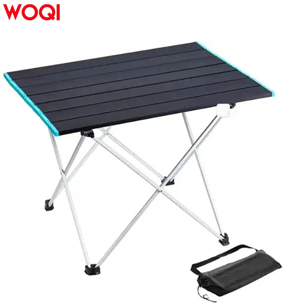 Woqi  Folding Camping Table Portable Ultralight Aluminum Table With Storage Bag