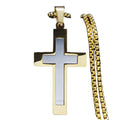 High Quality Stainless Steel Jesus Cross Pendant Men's Chain Necklace Zircon Catholic Crucifixes Rosaries Christian Jewelry