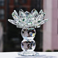 Factory Direct Sale Glass Ornaments Crystal Lotus Buddha Candlestick Ornaments Lighting Craft Gifts Home Decorative Glass