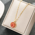 Hot-Selling Titanium Steel Clavicle Chain Zircon Necklace  Obrotowy Naszyjn Crystal Zircon Round Rotatable Pendant Necklace