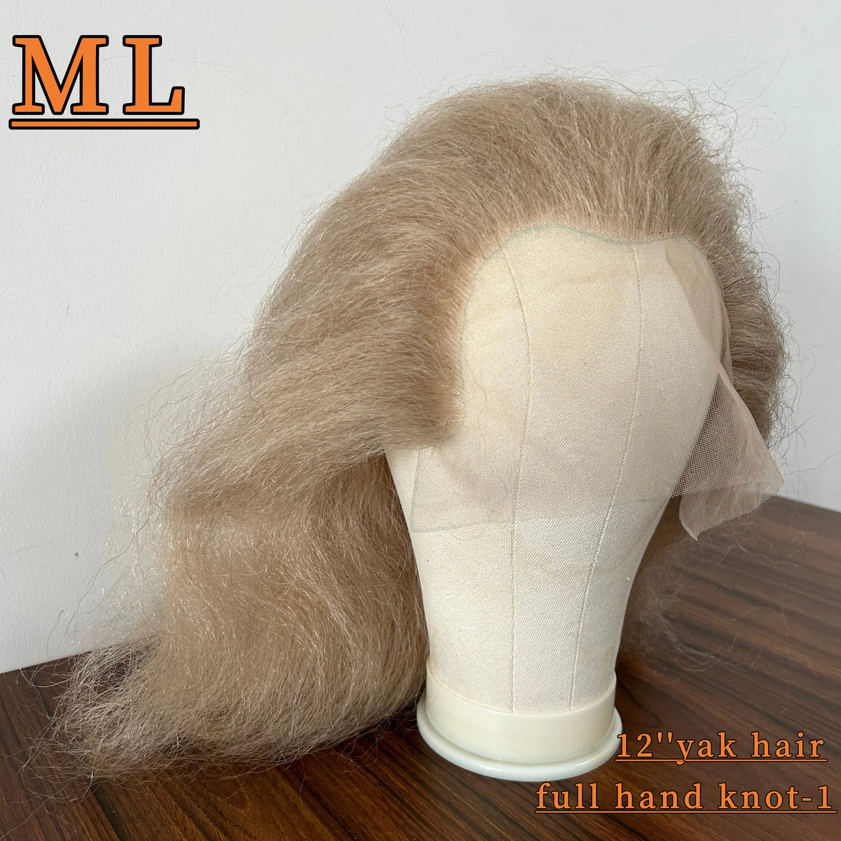 Yak Hair Wig Full Hand Knot Wig Transparent Lace Theater Use Brown Color - min Order 1 Piece MegaBDM