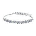 Fine 925 Sterling Silver Bracelet D Colour Vvs 2.7ct Moissanite Bracelet Adjustable Men's and Women's Wedding Jewellery