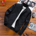 Yingquanz Men's Woven Varsity Jacket Solid Color Large Size for Teenagers Spring and Autumn