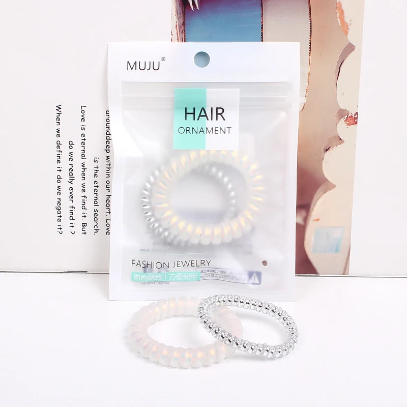 Korean Version 2-Piece Mermaid Hair Ties Fashionable Candy Colors Plastic Line Hairband for Kids Phone Accessories