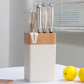 7 Piece Eco-Friendly Ergonomic Stainless Steel Forged Handle Kitchen Knife Set Knife Block Scalloped Edge Ambidextrous Knives