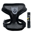 Custom Logo Pet Dog Safety Harness Adjustable Soft Padded Dog Harness With Collar Leash Set Breathable Walking Necessity