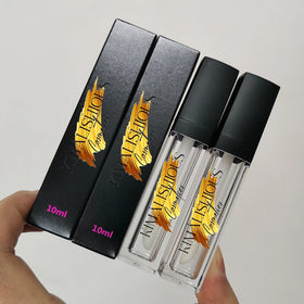 10ML Custom LOGO Private Label logo Black Lipgloss Tube Luxury Big Applicator Lip Gloss Wand Tubes with Boxes