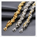 Biker Unisex Motorcycle Cool Twist Bracelets Hand Chain 18K Gold Plated Stainless Steel Punk Fashion Fine Jewelry Bangles