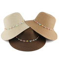 Landfond New Women's Large Brim Sunshade Straw Hat Vacation Raffia Straw Trilby Travel Beach Hat Sun Hat