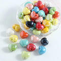 Creative 17*14mm Colorful Clay Beaded Electroplate Irregular Heart Loose Beads Charm for DIY Jewelry Making Accessories