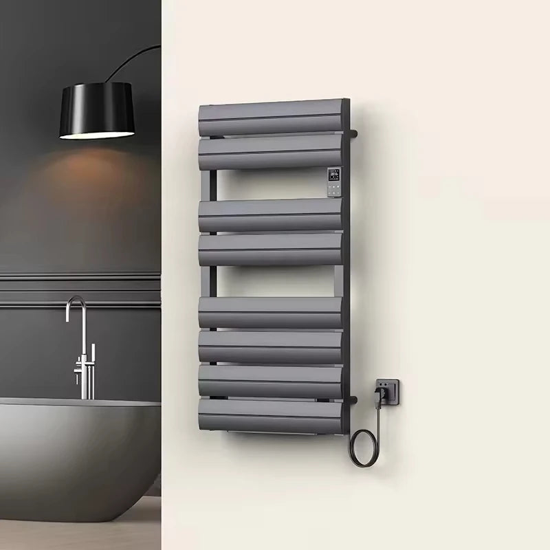 FEIDU Aluminum Heated Wall-Mounted 4-Bar Modern Bathroom Towel Rail Radiator Dryer Integrated Electric Heater for Apartment Use