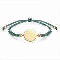 Waterproof Stainless Steel Blank Bracelets for Laser Engraving Fashion 18K Gold Disc Charm String Braided Adjustable Bracelets