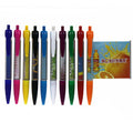 Wholesale Customized Scroll Pull Banner Pen Plastic Pull Out Ballpoint Pen with Your logo