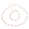 Brass White Pearl 2 Set Fine Jewelry Necklace Bracelet Fashion Jewelry Gold Shell & Pearl 2023 New for Women 18K Gold Plated