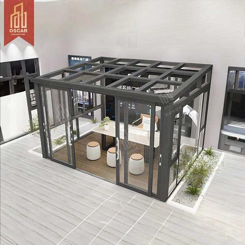 Oom Glass Houses Aluminium Conservatory Outdoor Gardening Planting Growing Flowers Vegetables Fruits Backyard Patio Yard Sunroom