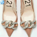 Metal Inlay Rhinestone Shoe Buckle Chain High Heel Shoe Making Accessories for Vamp Ornament