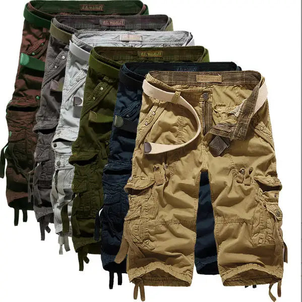 29-42 New Men's Casual Cargo Shorts Solid Pattern Camouflage Design Loose Work Short Pants Plus Size 29-40