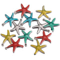 Blue Red Children's Stainless Steel Enamel Pentacle Starfish Pendant DIY Necklace Bracelet Charm 18K Plating for Party Stock