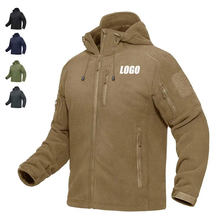 Wind Breaker Jacket Custom  Fleece Jacket Men Windbreaker Hoodie Jacket Coat With Zipper Hiking Custom Tactical Jacket