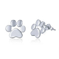 High Quality Polishing Pet Footprint Silver Stud Earrings 925 Sterling Jewelry Dog Paw Earrings for Women