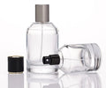 Luxury Recyclable 30ml 50ml 100ml Decorative clear Round Glass Perfume Bottle Custom Refillable Unisex with Pump Cap