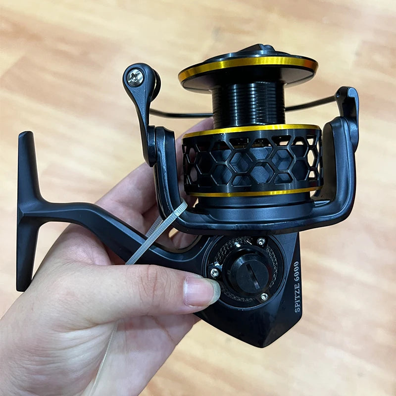 SAGA Big Game Saltwater Spinning Fishing Reel 7+1BB Speed Ratio 4.9:1 20KG DRAG MAX Aluminum Spool Carp Fishing Reel