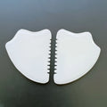 Huiying China Traditional Scraping Tool Natural White Jade Gem Gua Sha Spiky Shape Massage Beauty