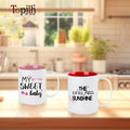 Topjlh Wholesale Ceramic Sublimation Inner Color Mugs 11oz White Blanks Custom Logo Coffee Mug with Handle for Home Office