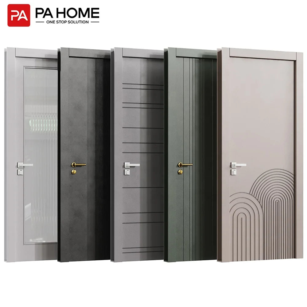 PA Design Minimalist Aluminum Wooden Interior Doors for Hotel Bedrooms Villas Project