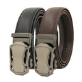 LQbelt 3.1CM Men's Automatic Buckle Belt Genuine Leather Belts for Men Custom Logo Ratchet Belt Factory