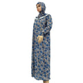1 Piece Hooded Pullover Prayer Dress Women Worship Garment Dubai Abaya Arab Jilbab Flowers Djellaba Girls Hijab Robe Clothes