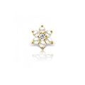 AIJIER Korean Women's Classic Pearl Ear Bone Screw Piercing Ball Stud Earrings Gold Rhodium Plating 925 Silver Flower Design